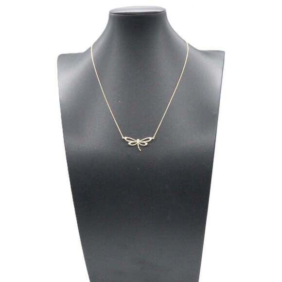 Tiffany & Co. Elsa Peretti 18K Yellow Gold Single Diamond By  TIFFANY 18k Gold Diamond Necklace